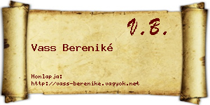 Vass Bereniké névjegykártya